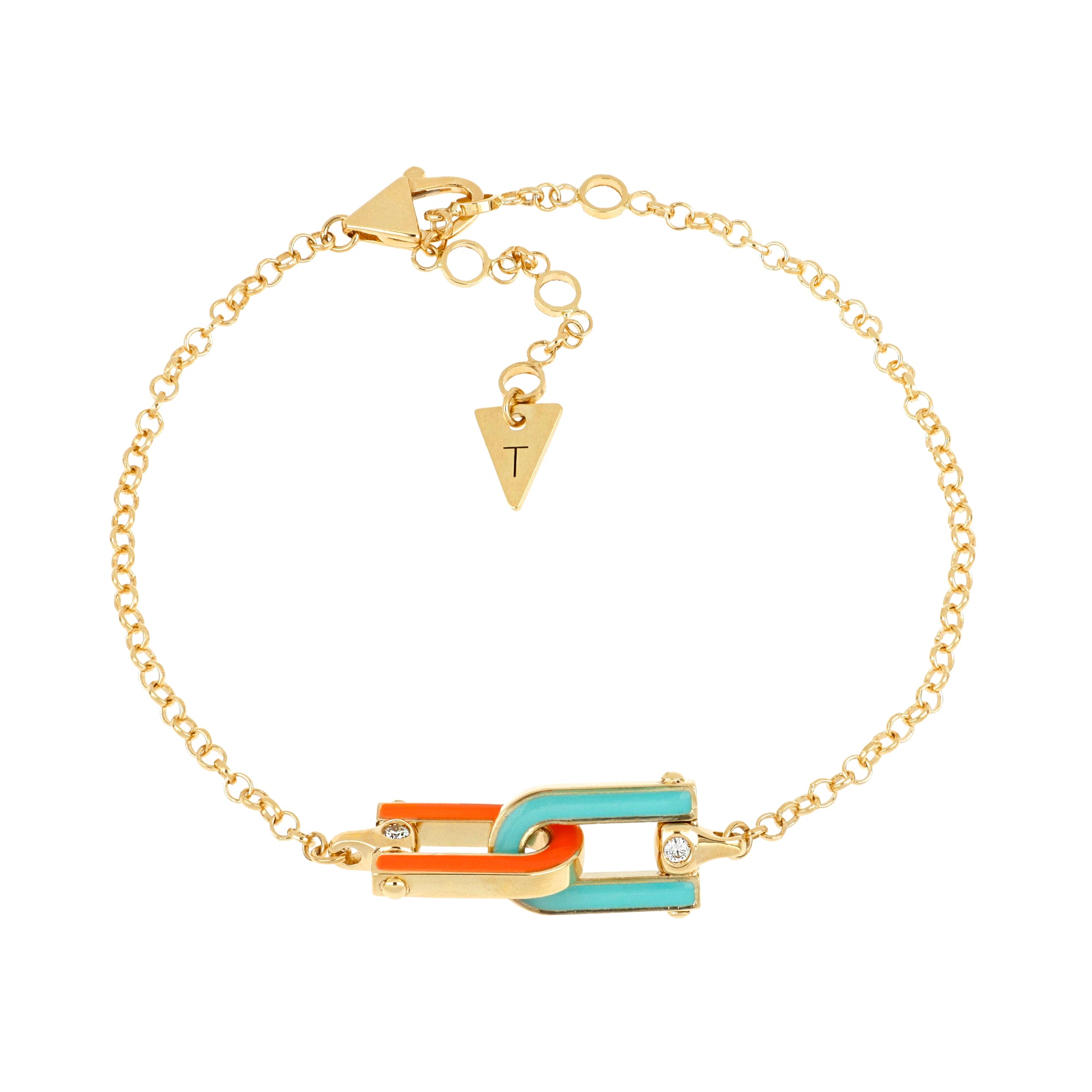 Legami Bracelet Orange/Aquamarine Enamel