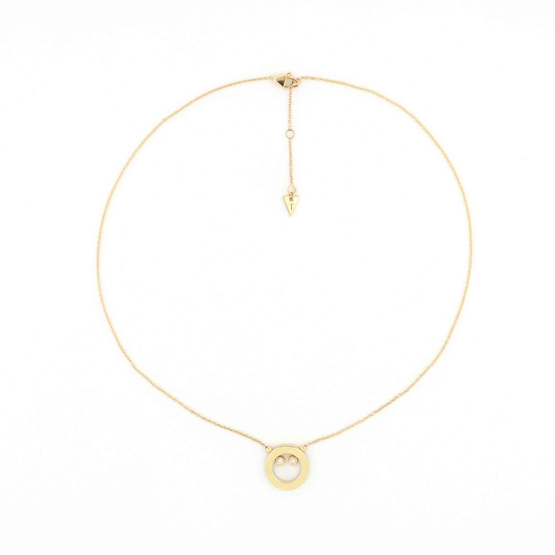 Essenza Necklace Polished Gold And Diamonds
