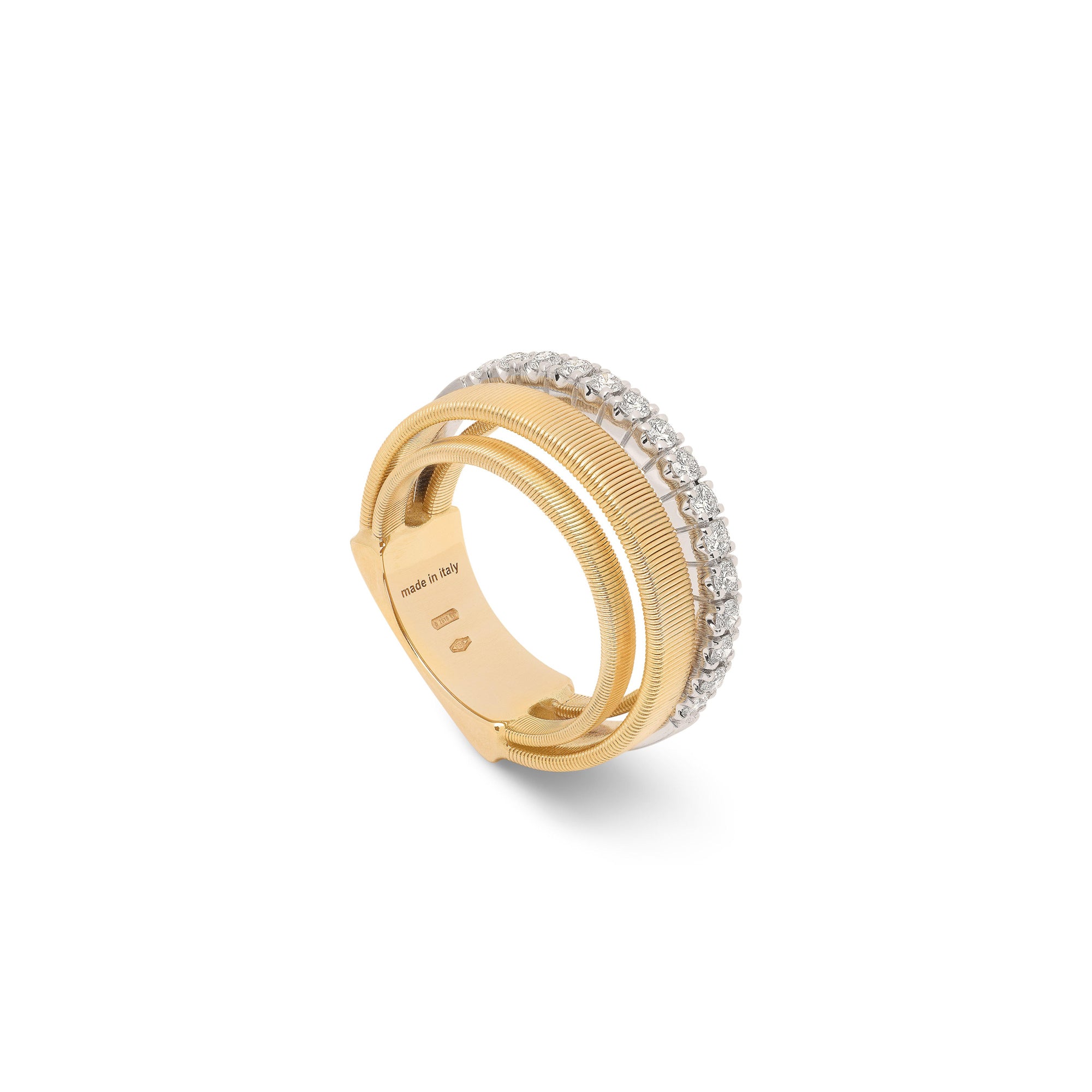 Masai 4-Strand Gold Ring with Diamonds