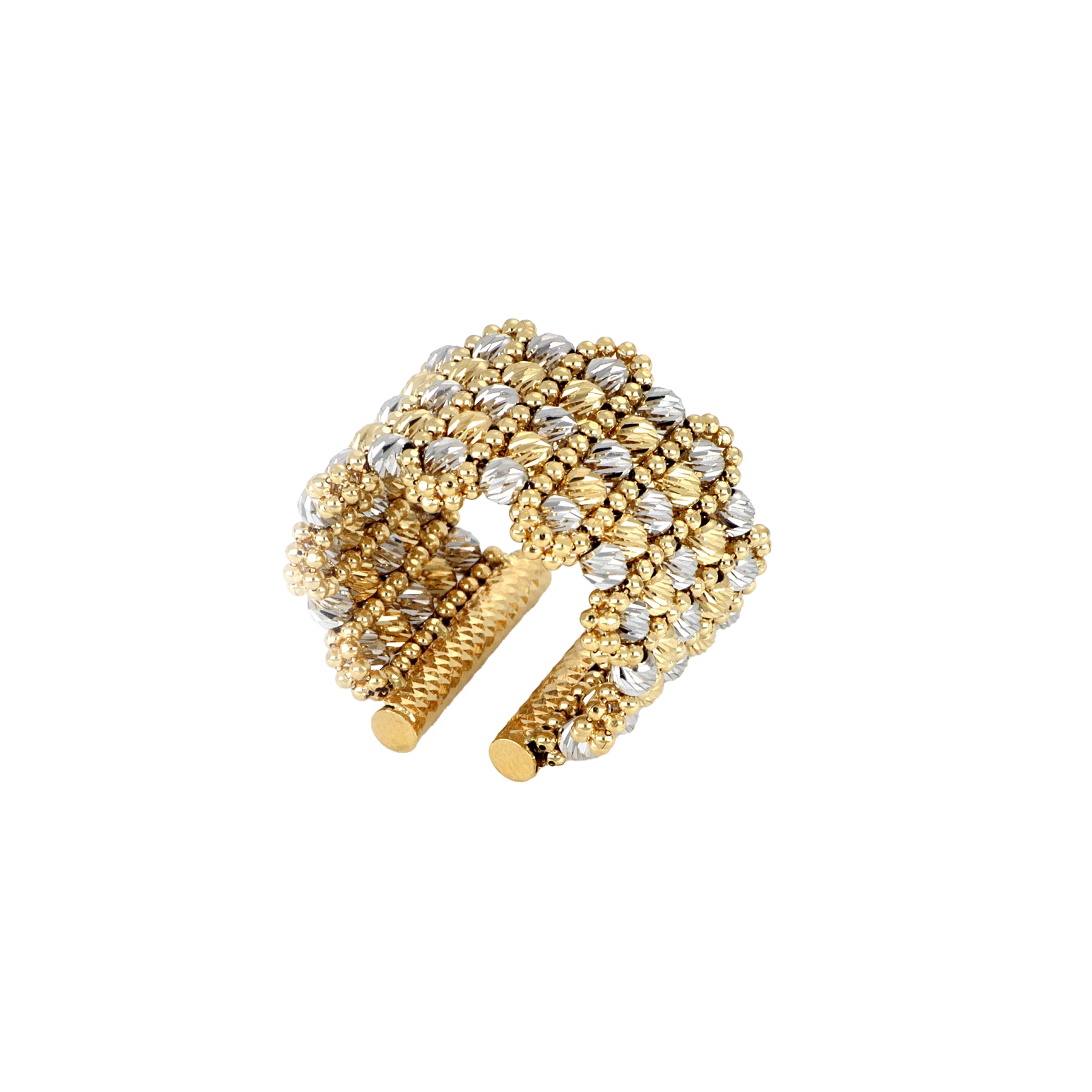 Five Strand Two Tone Beaded Ring