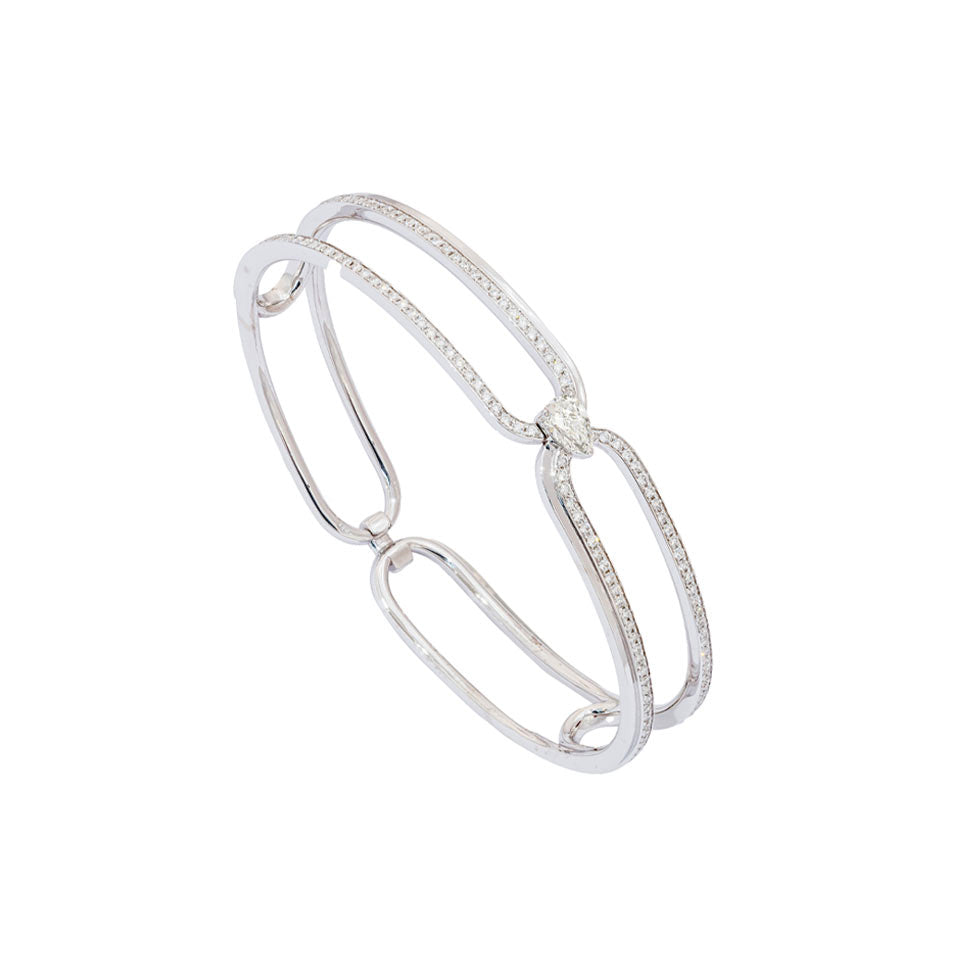 Clip Collection Bracelet in White Gold