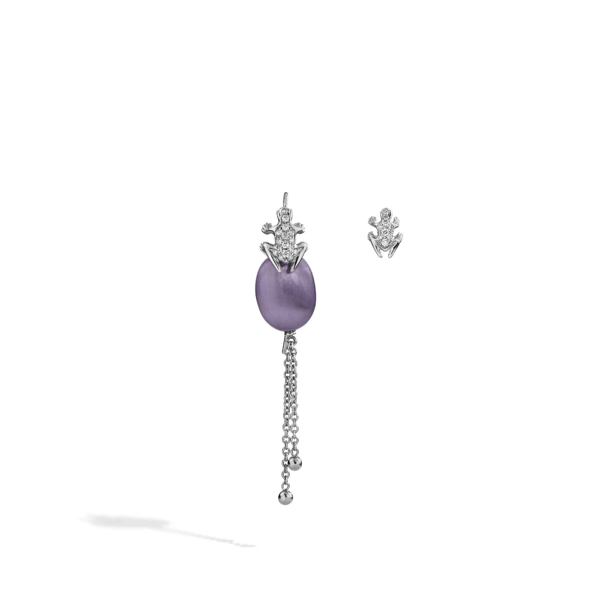 Purple Happy Frog Earrings Diamonds - Exclusive For COI