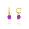 Le Carrousel Earrings Purple Jade and Diamonds