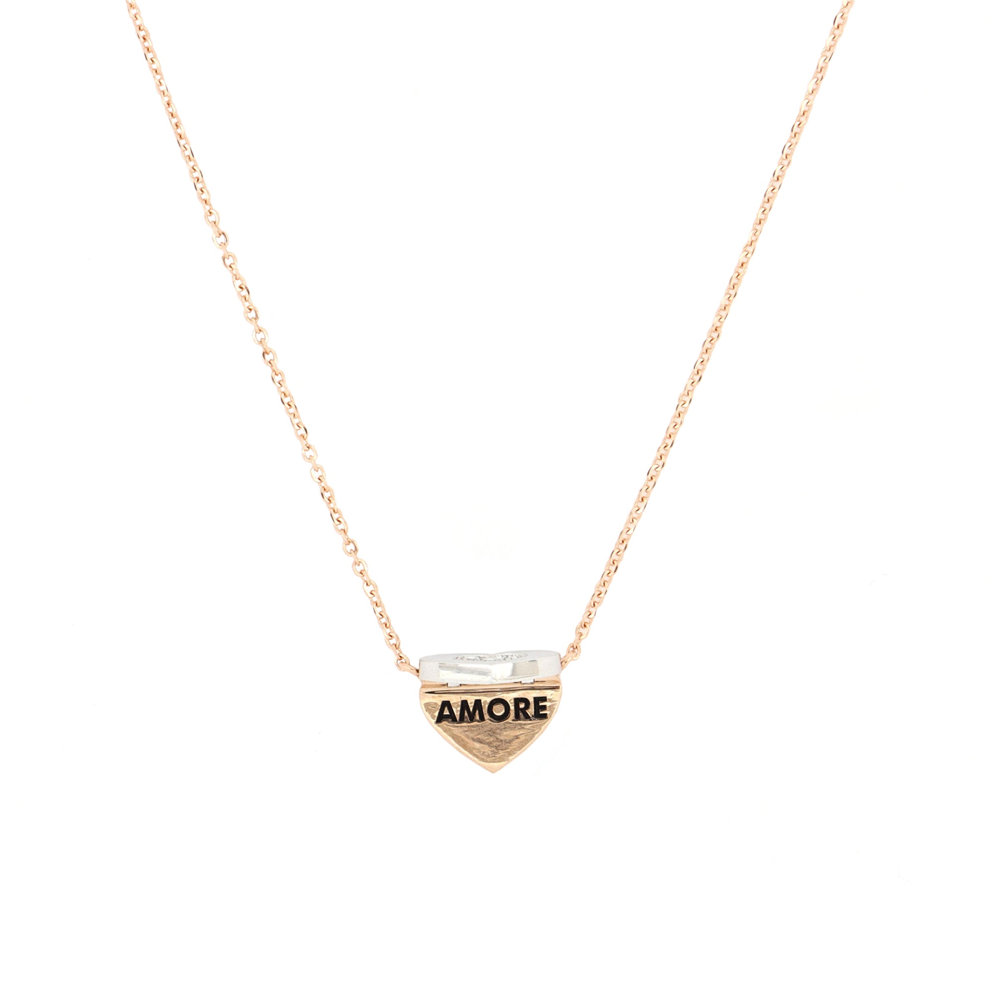 Secret Necklace With Heart of Diamonds - Amore written