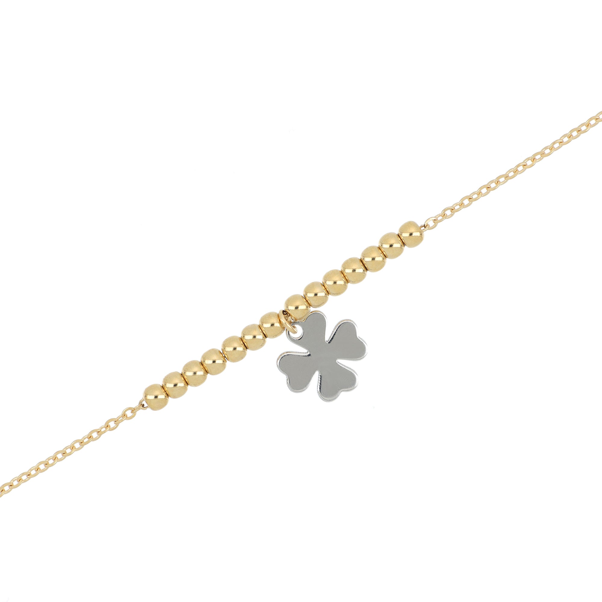 White Gold Four-leaf Clover Charms