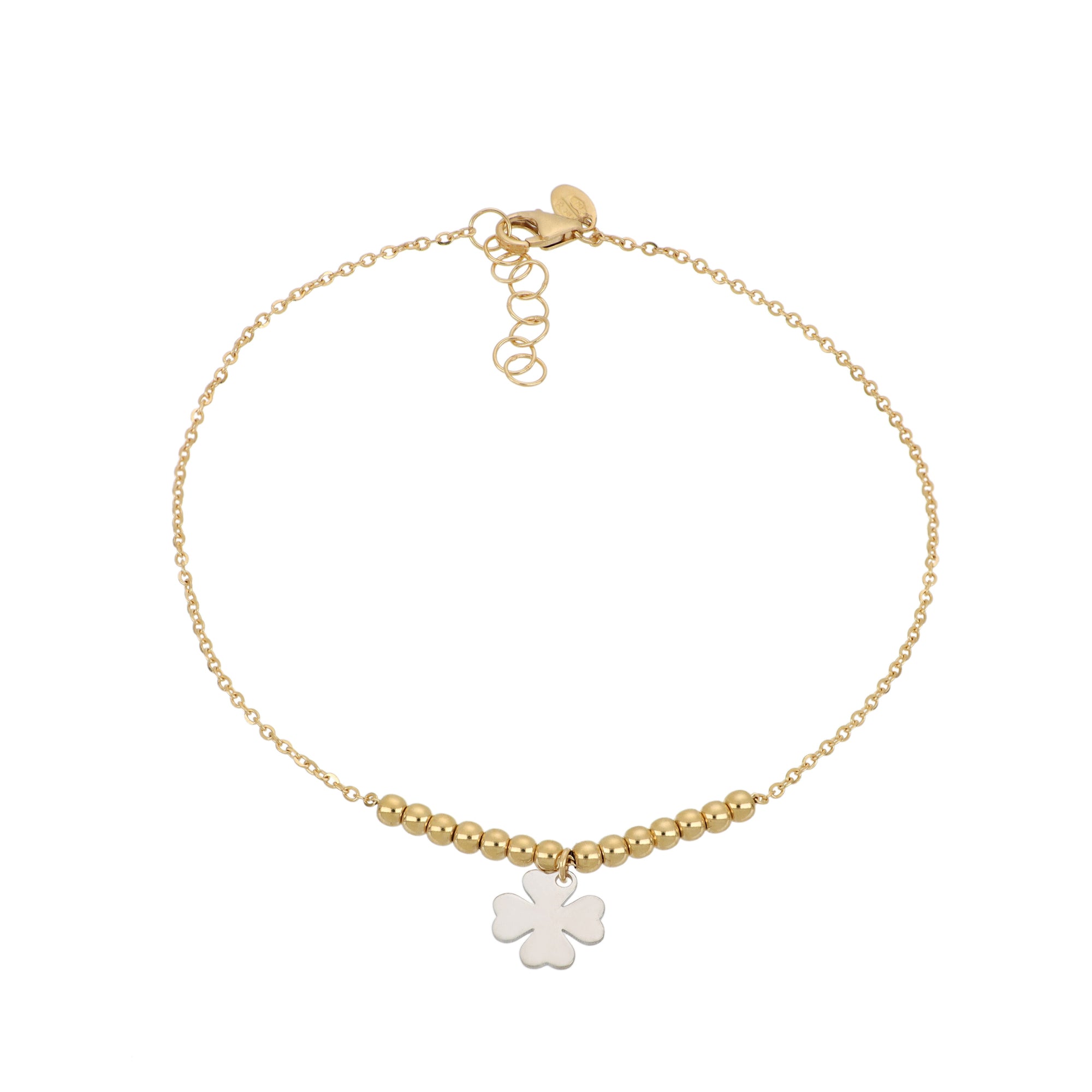 White Gold Four-leaf Clover Bracelet