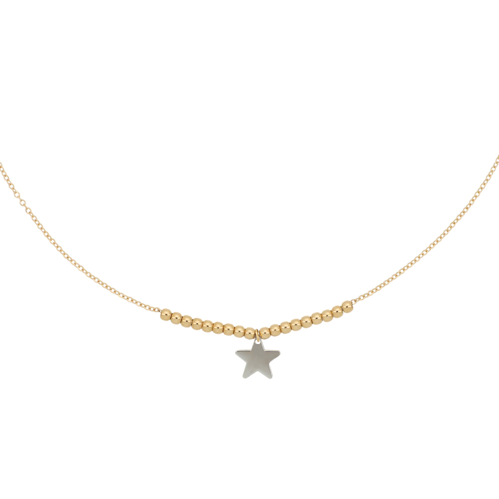 White Gold Star Necklace Detail