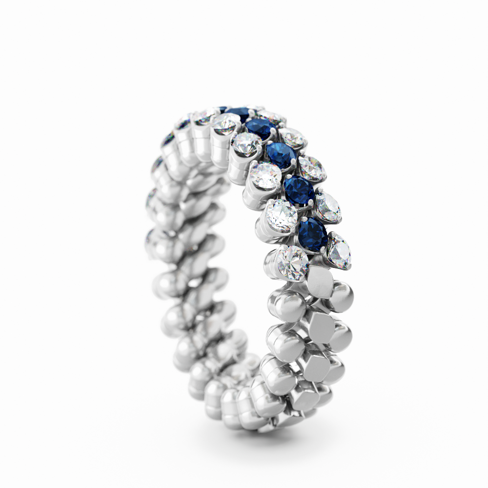 Multi-size Ring with Blue Sapphires