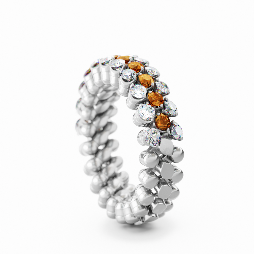 Multi-size Ring with Orange Sapphires