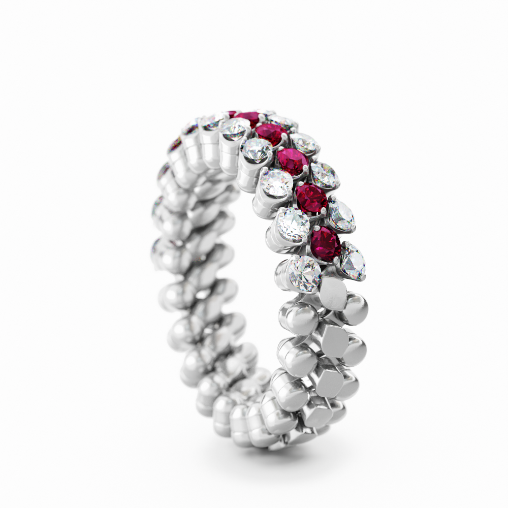Multi-size ring with Rubies