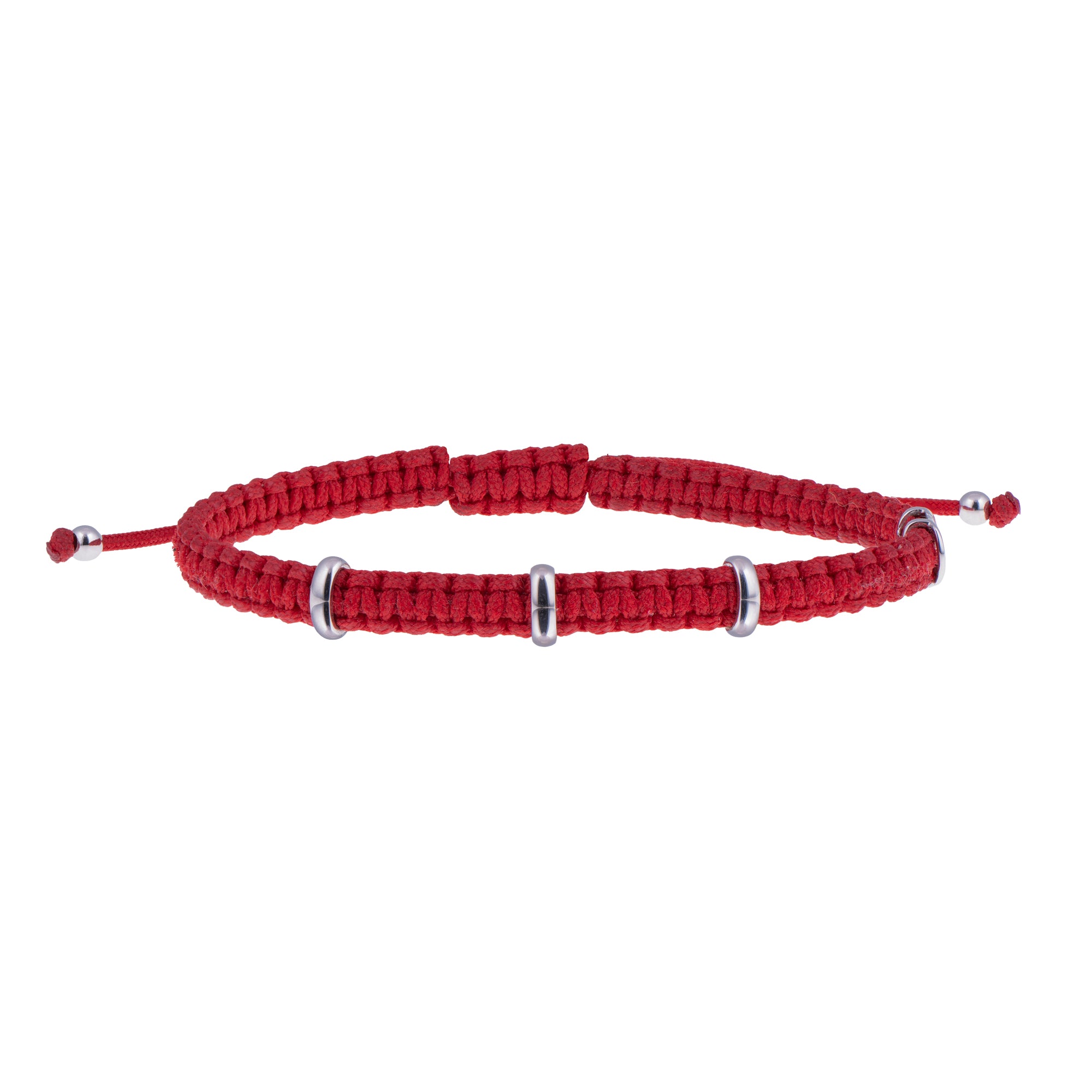 Concordia Red Bracelet Three Gold Charms