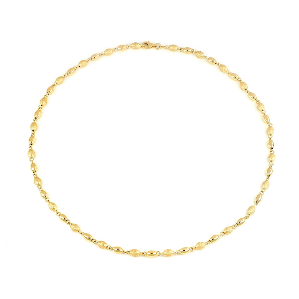 Yellow Gold Beaded Necklace