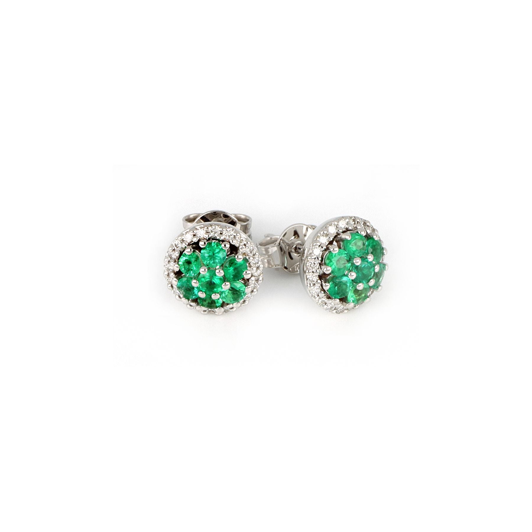 Video White Gold Earrings With Emeralds And Diamonds