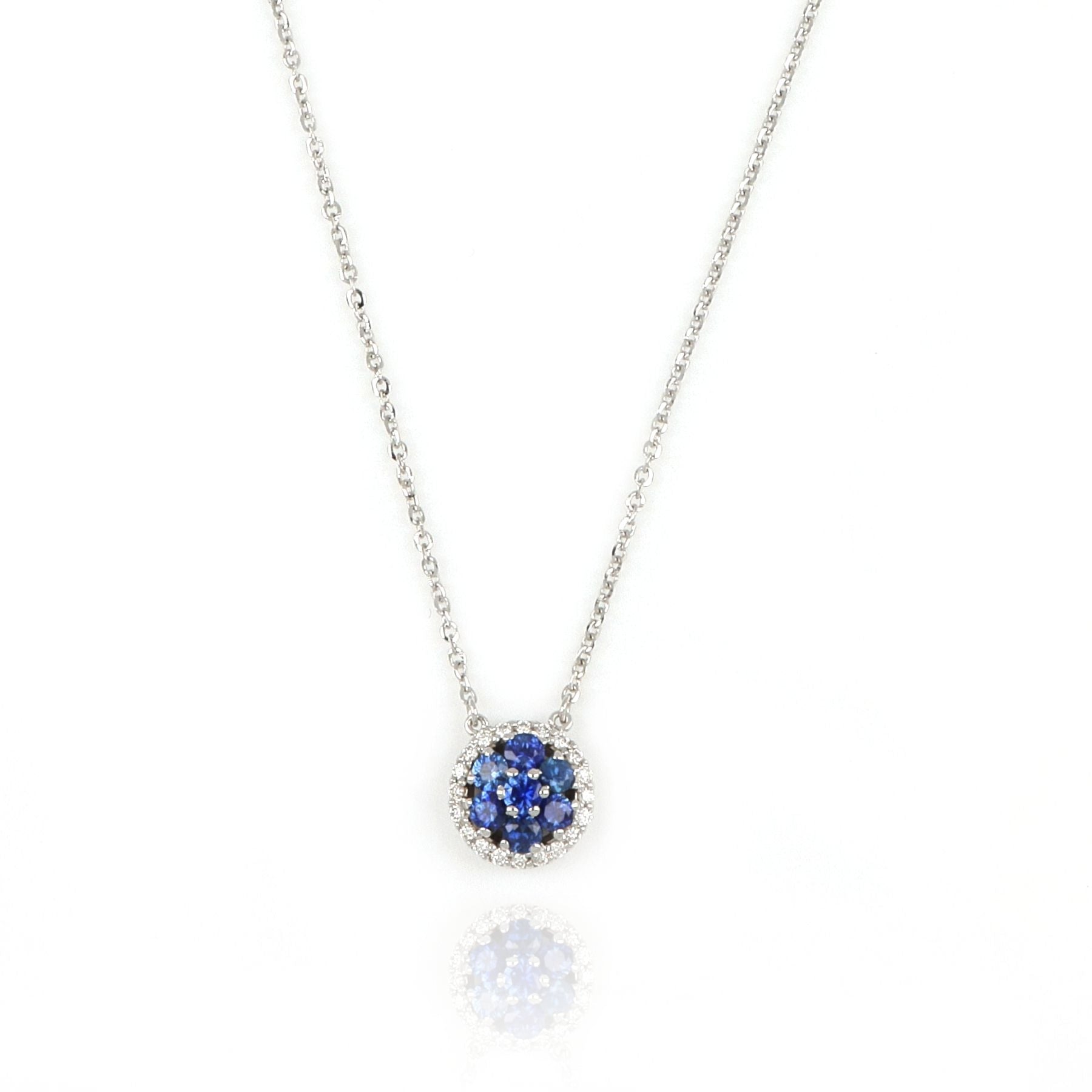 Video White Gold Necklace With Sapphires And Diamonds