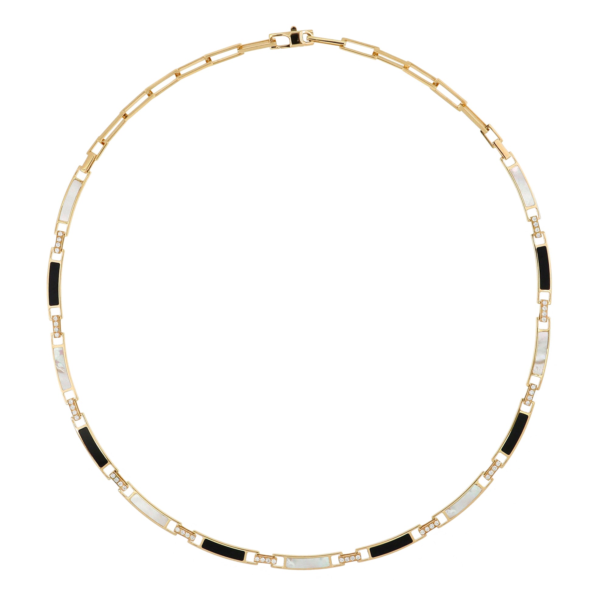 Video Unica Choker Onyx, Mother of Pearl and Diamonds