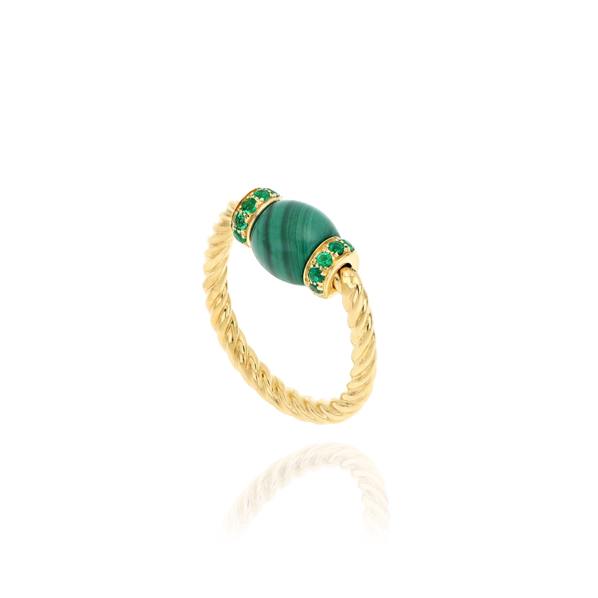 Video - Le Carrousel Torchon Ring Malachite and Emeralds