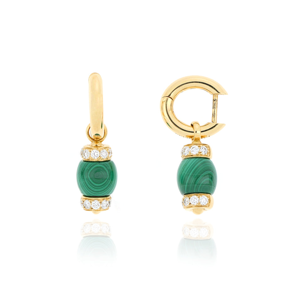 Video - Le Carrousel Earrings Malachite and Diamonds