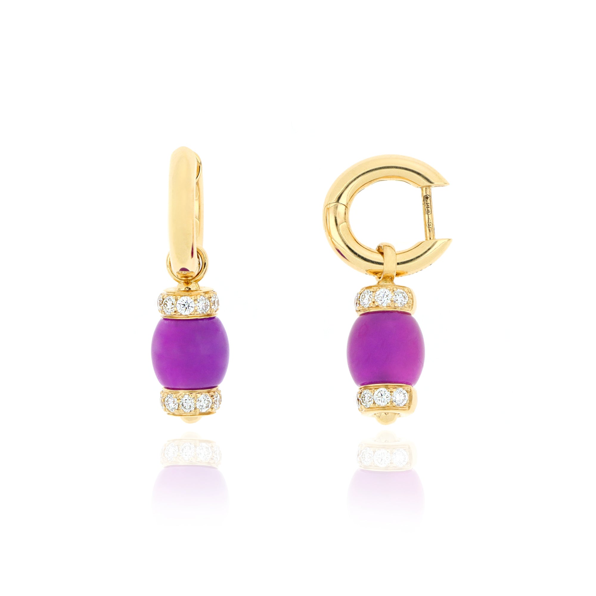 Video - Le Carrousel Earrings Purple Jade and Diamonds