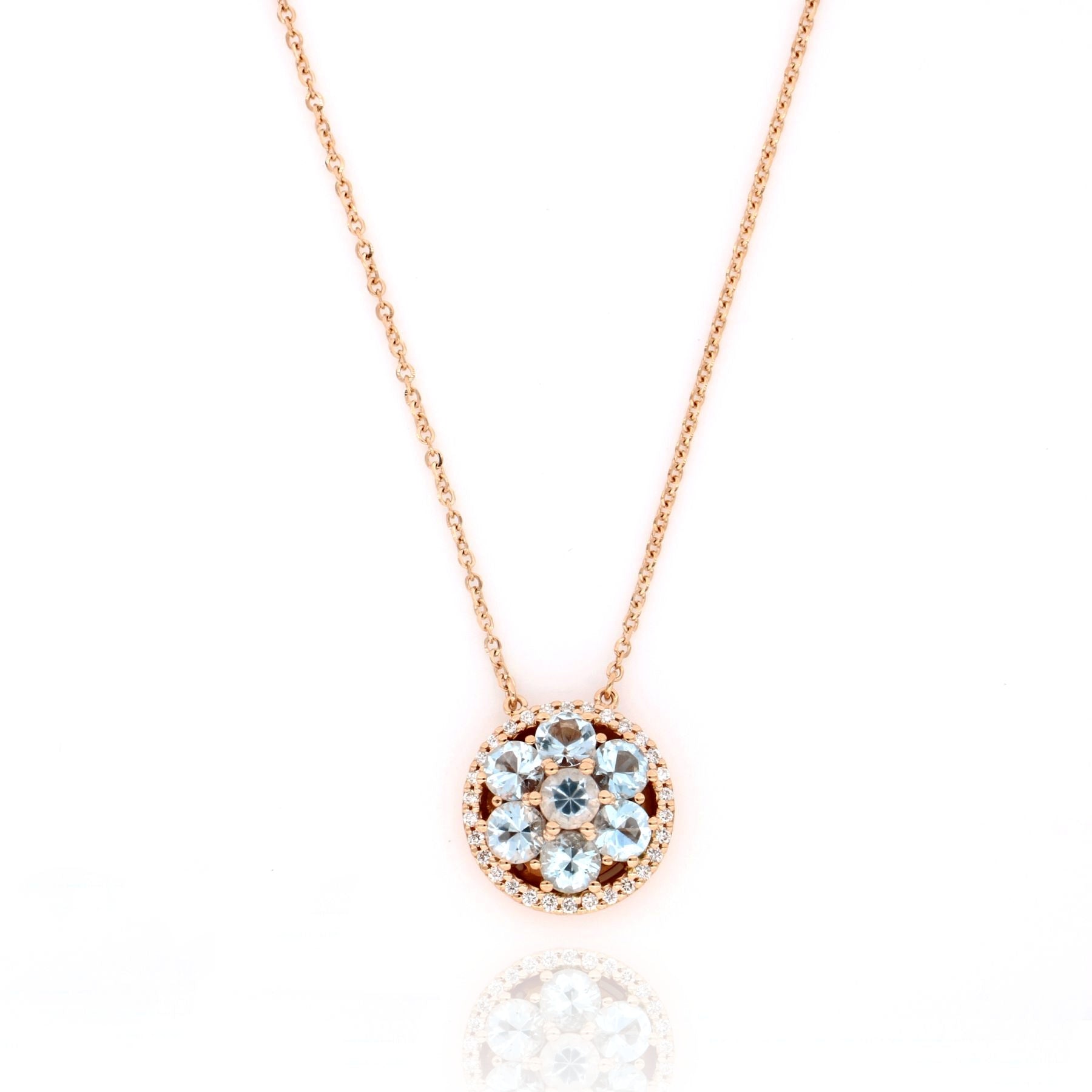 Video Rose And White Gold Necklace With Topazes And Diamonds