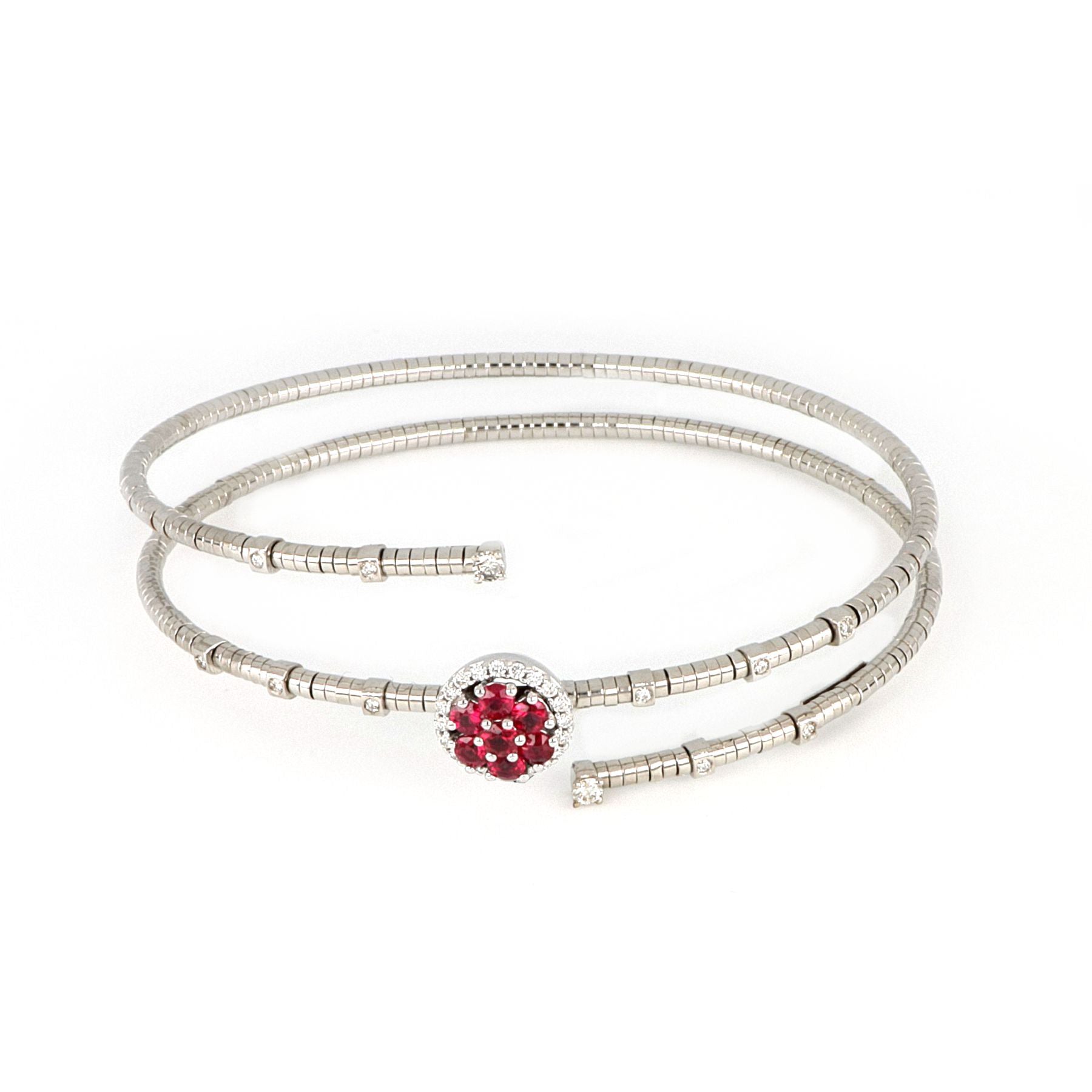 White Gold Bracelet With Rubies And Diamonds