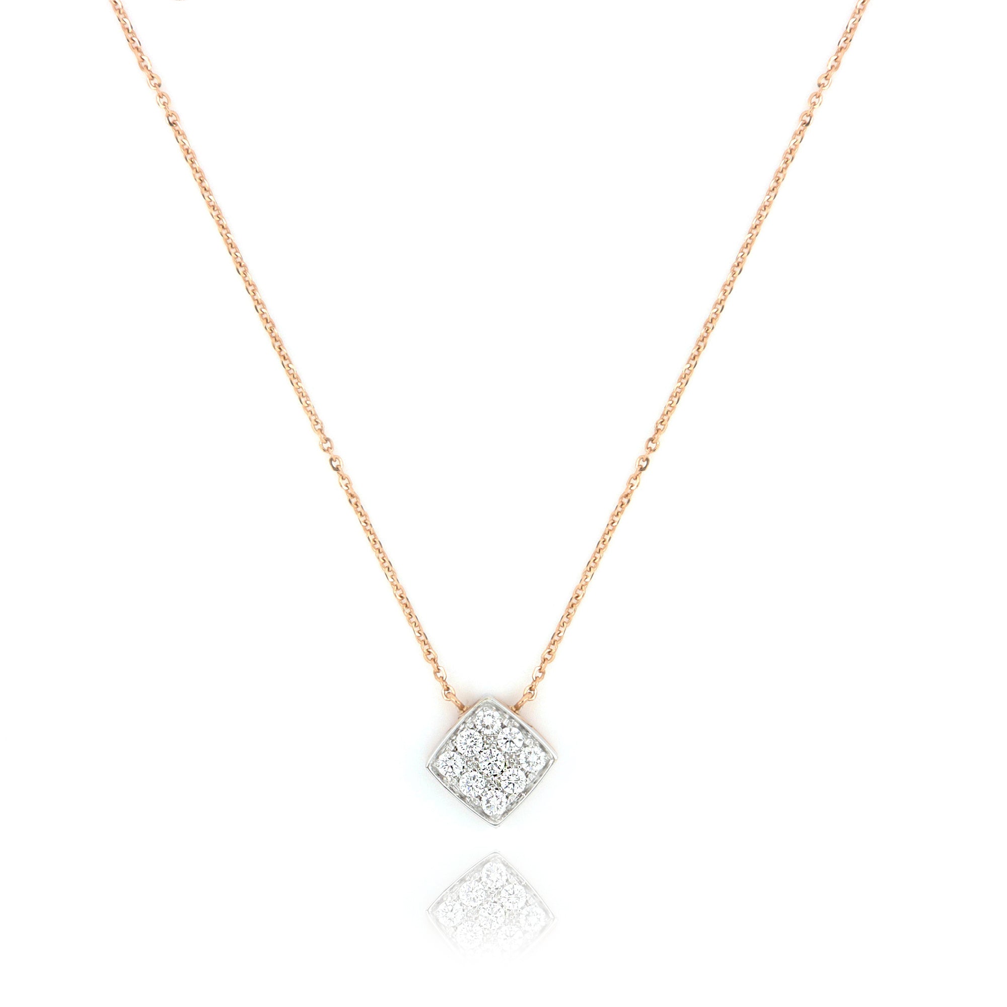 Le Secret Necklace With Squared Pendant of Diamonds