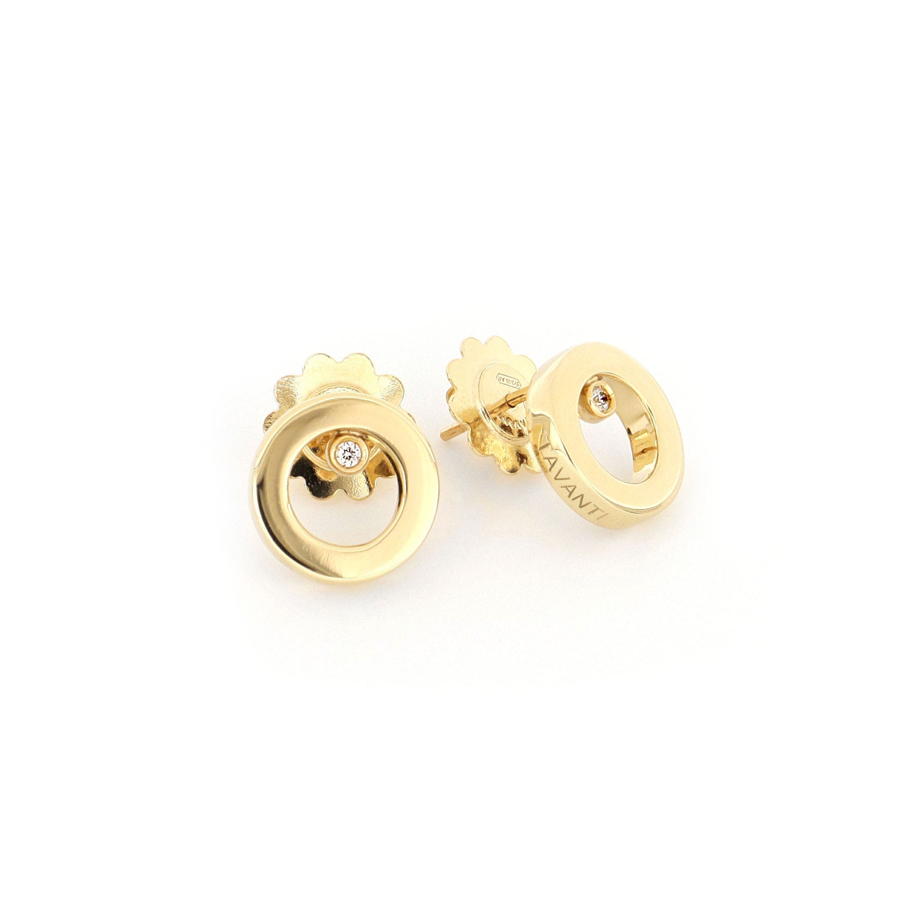 Video Essenza Earrings Polished Gold And Diamonds