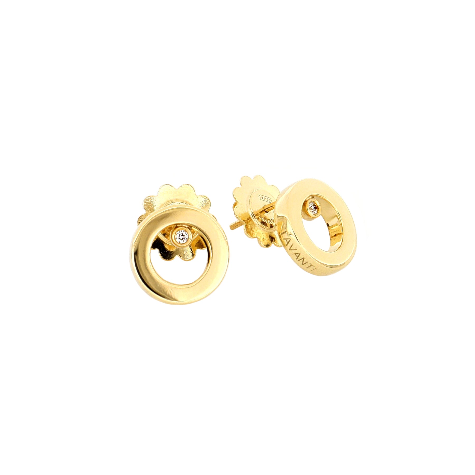 Video Essenza Earrings Polished Gold And Diamonds