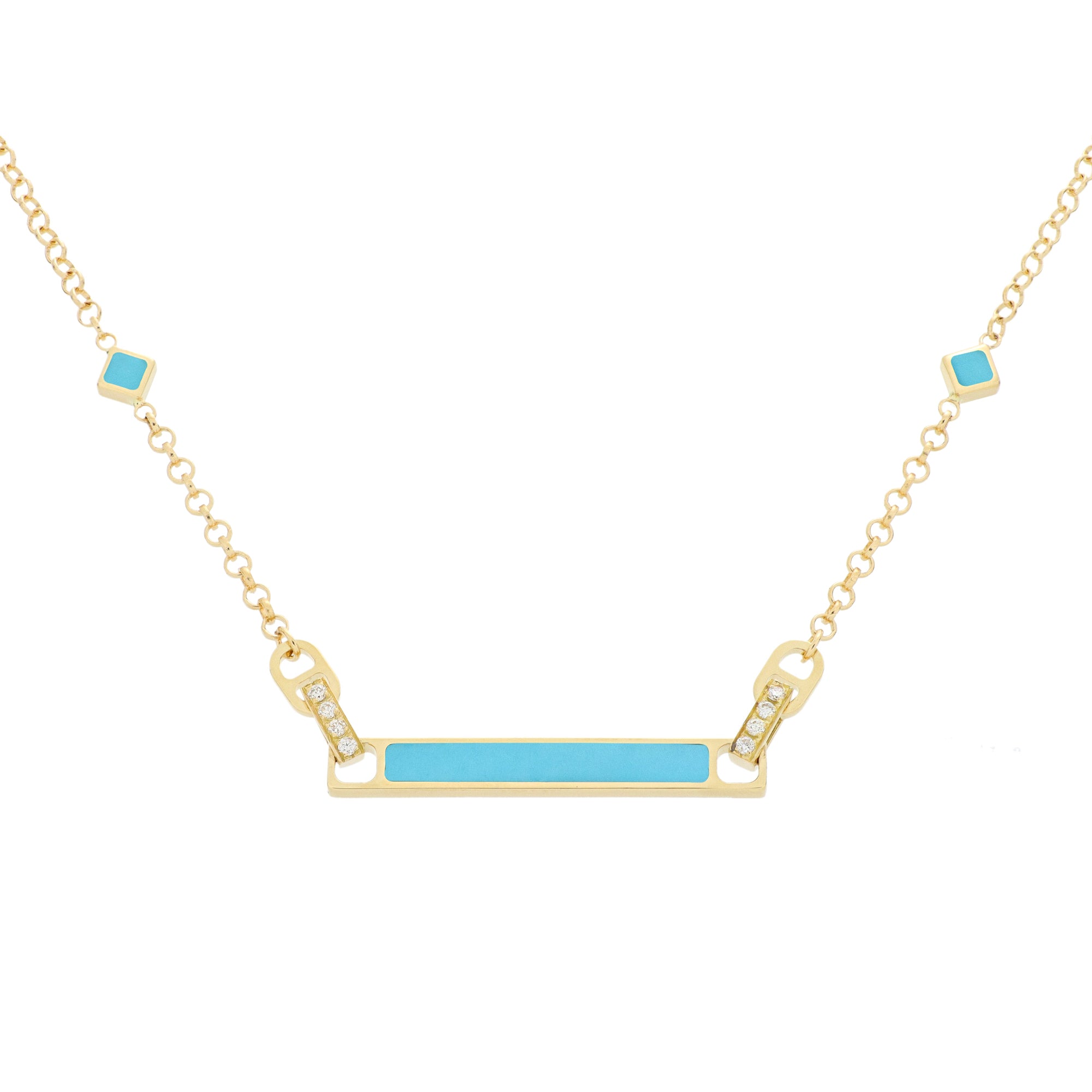 Video Unica Necklace Turquoise and Diamonds