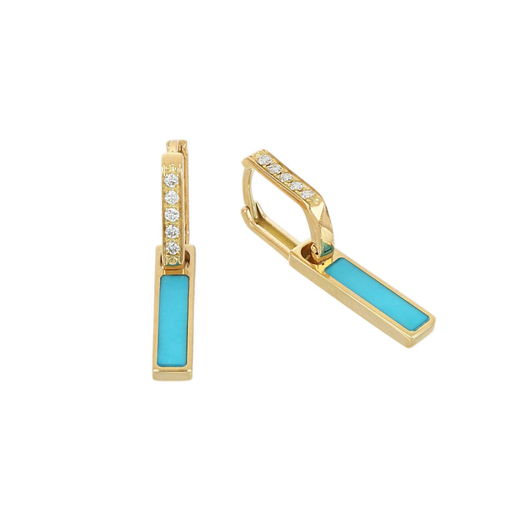 Video Unica Earrings Turquoise and Diamonds