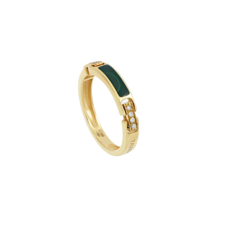 Video Unica Ring Malachite and Diamonds