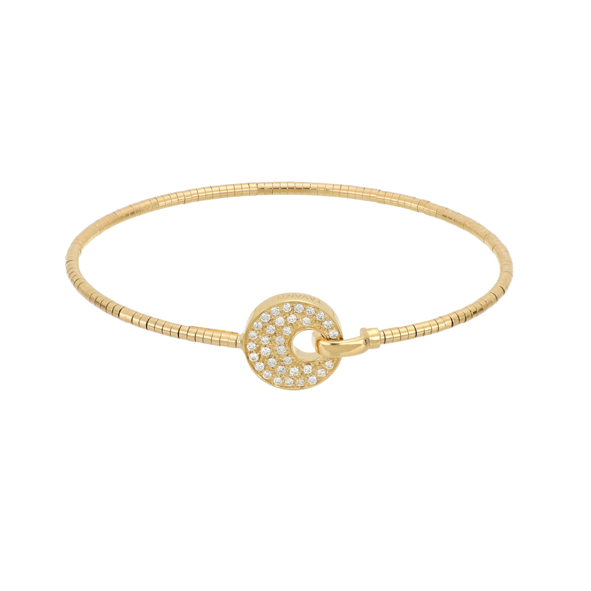 Video Giove Bangle Yellow Gold Diamonds Pavé