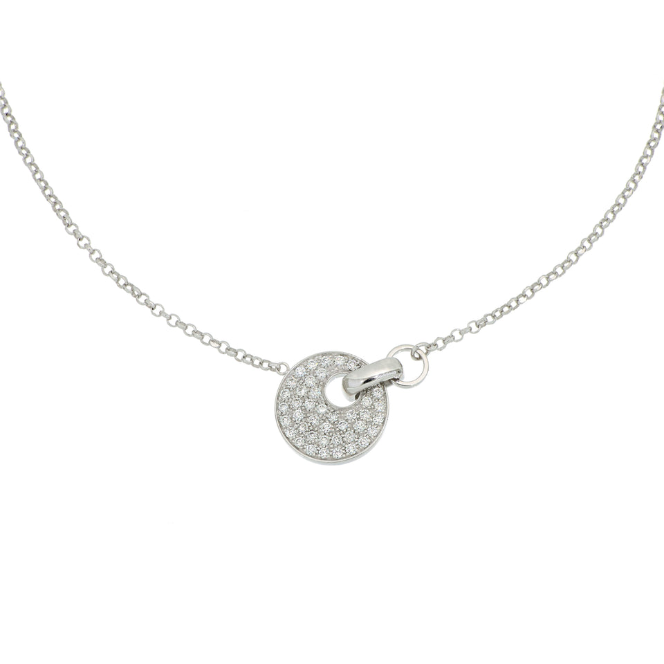 Giove Necklace White Gold Diamonds Pavé - Video 