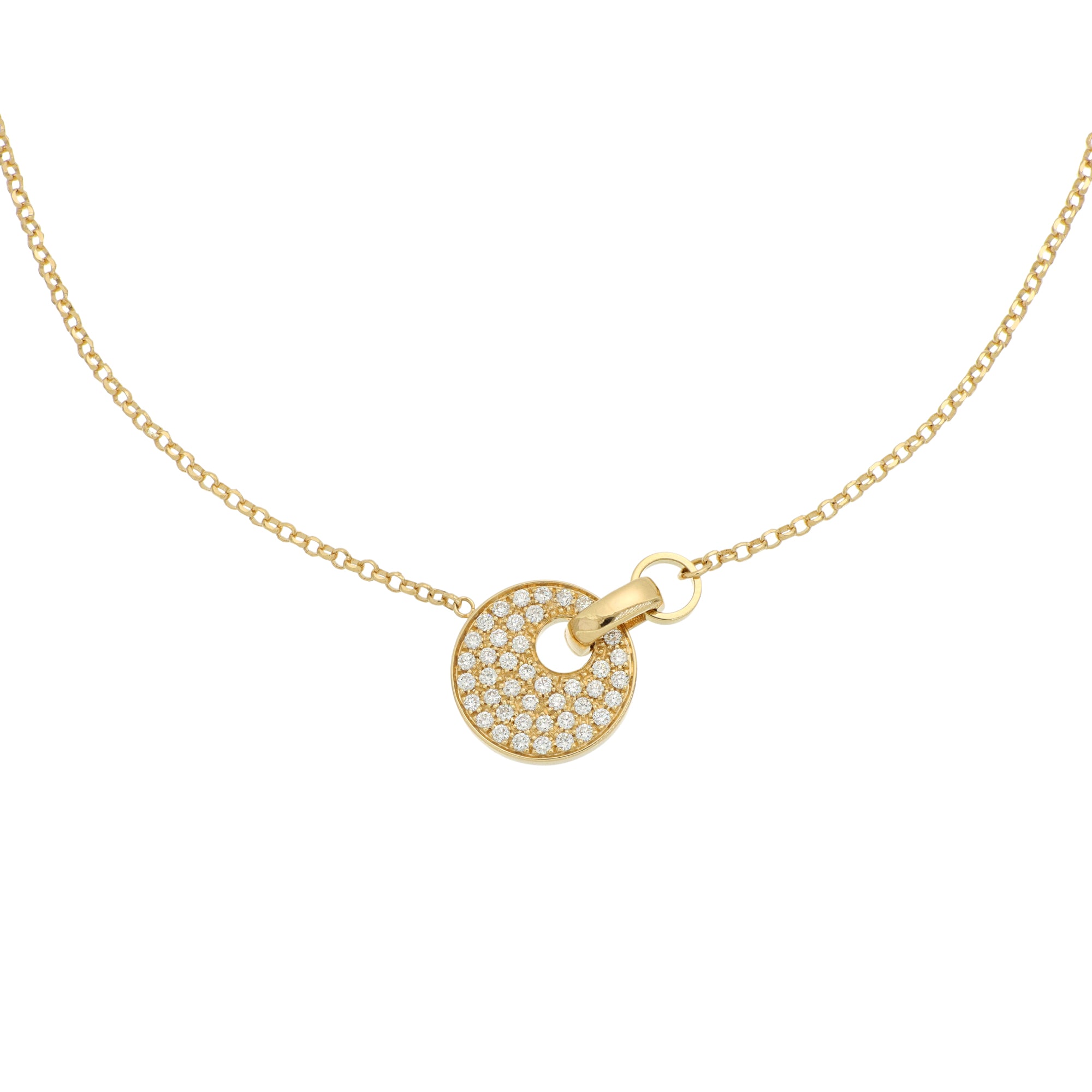 Giove necklace in yellow gold - video 