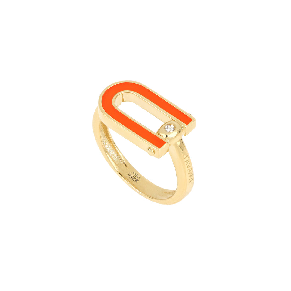 Legami Ring Orange Enamel