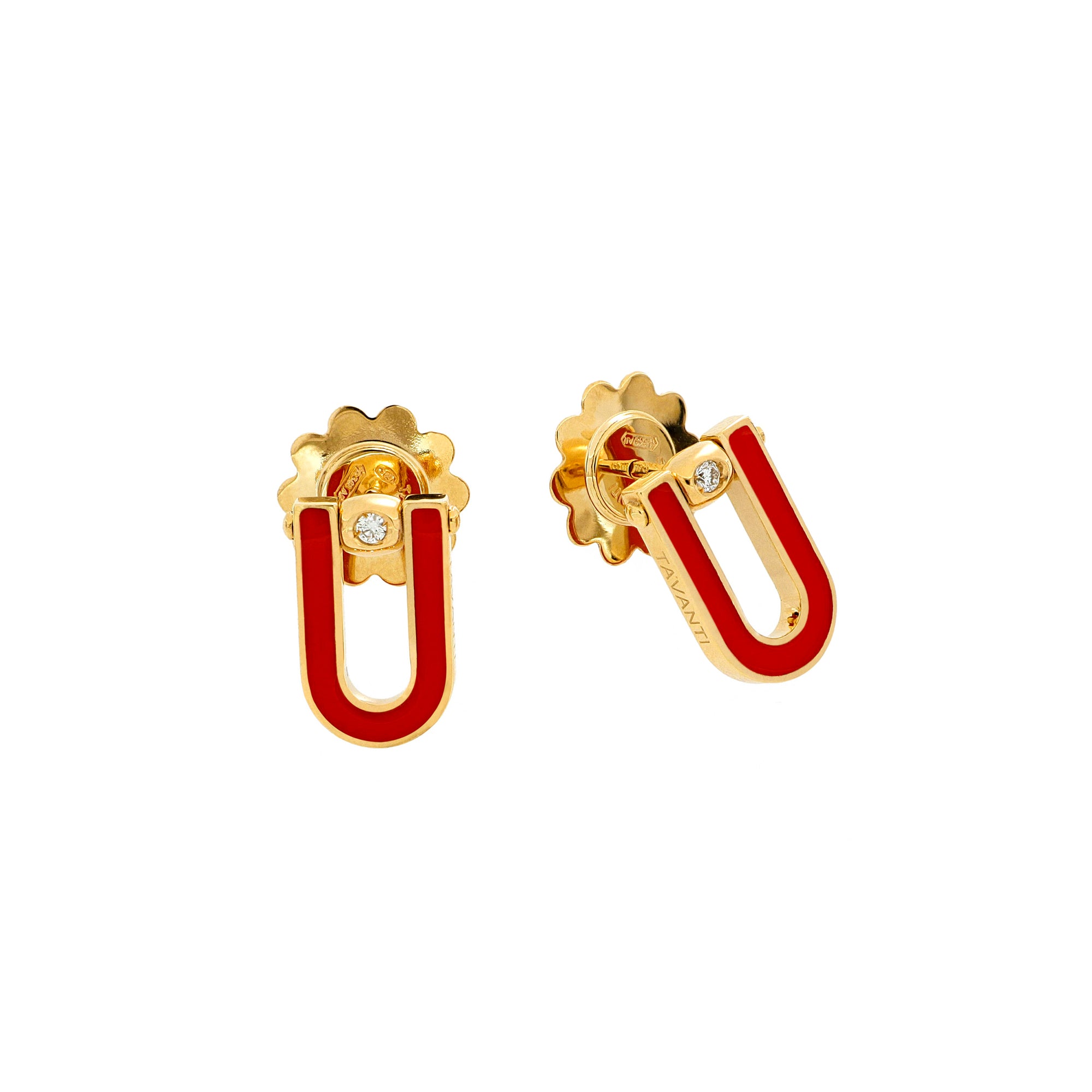 Video Legami Lobe Earrings Red Enamel