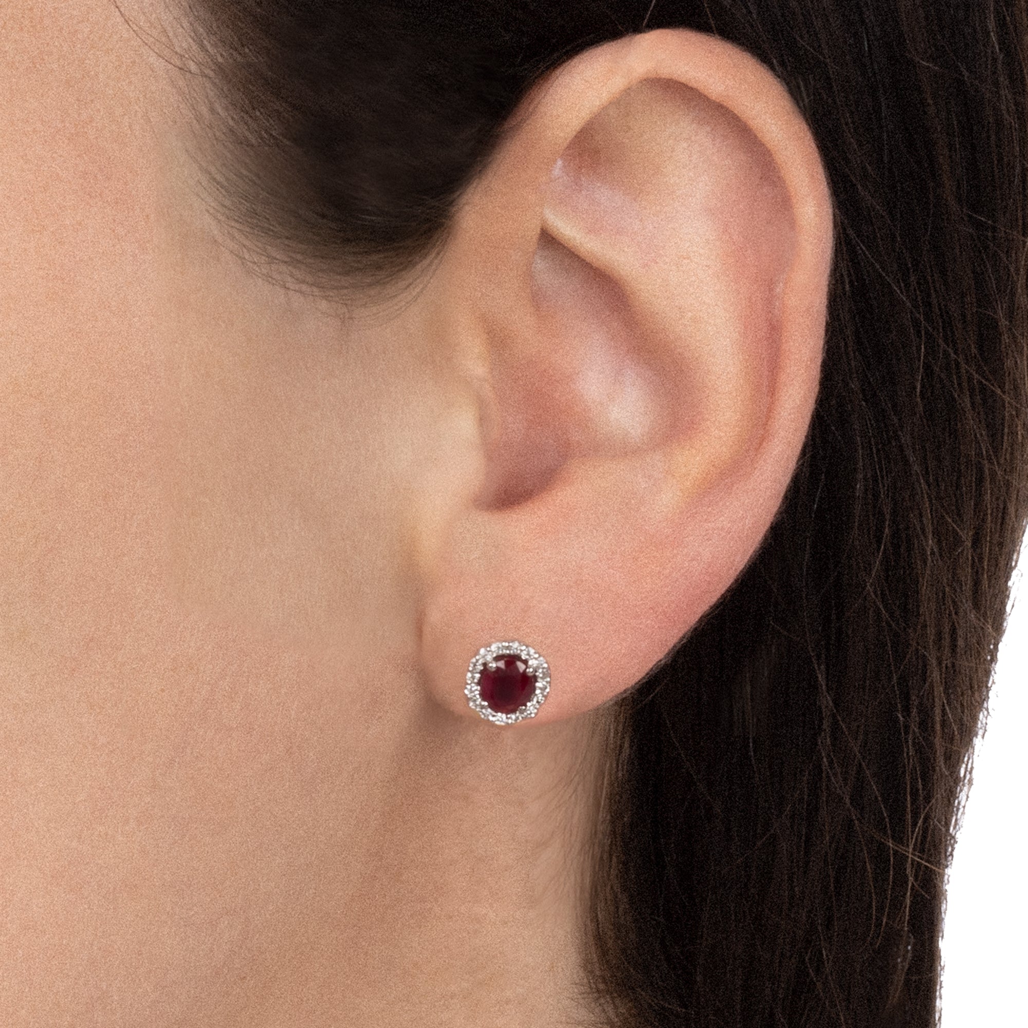 Earrings With Diamonds And Rubies