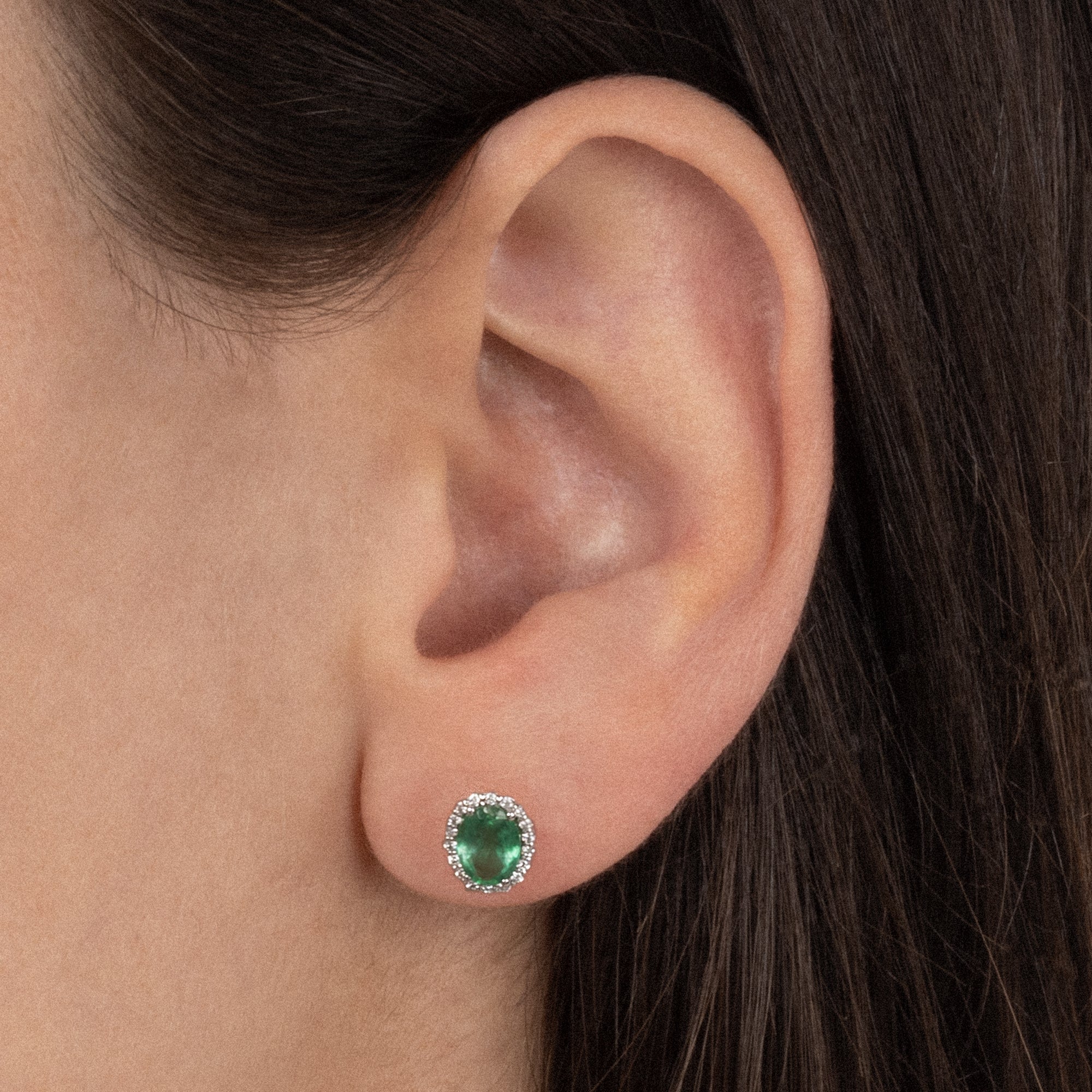 Earrings with Diamonds And Emeralds (0.70)