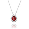 Necklace with Diamonds And Ruby Pendant