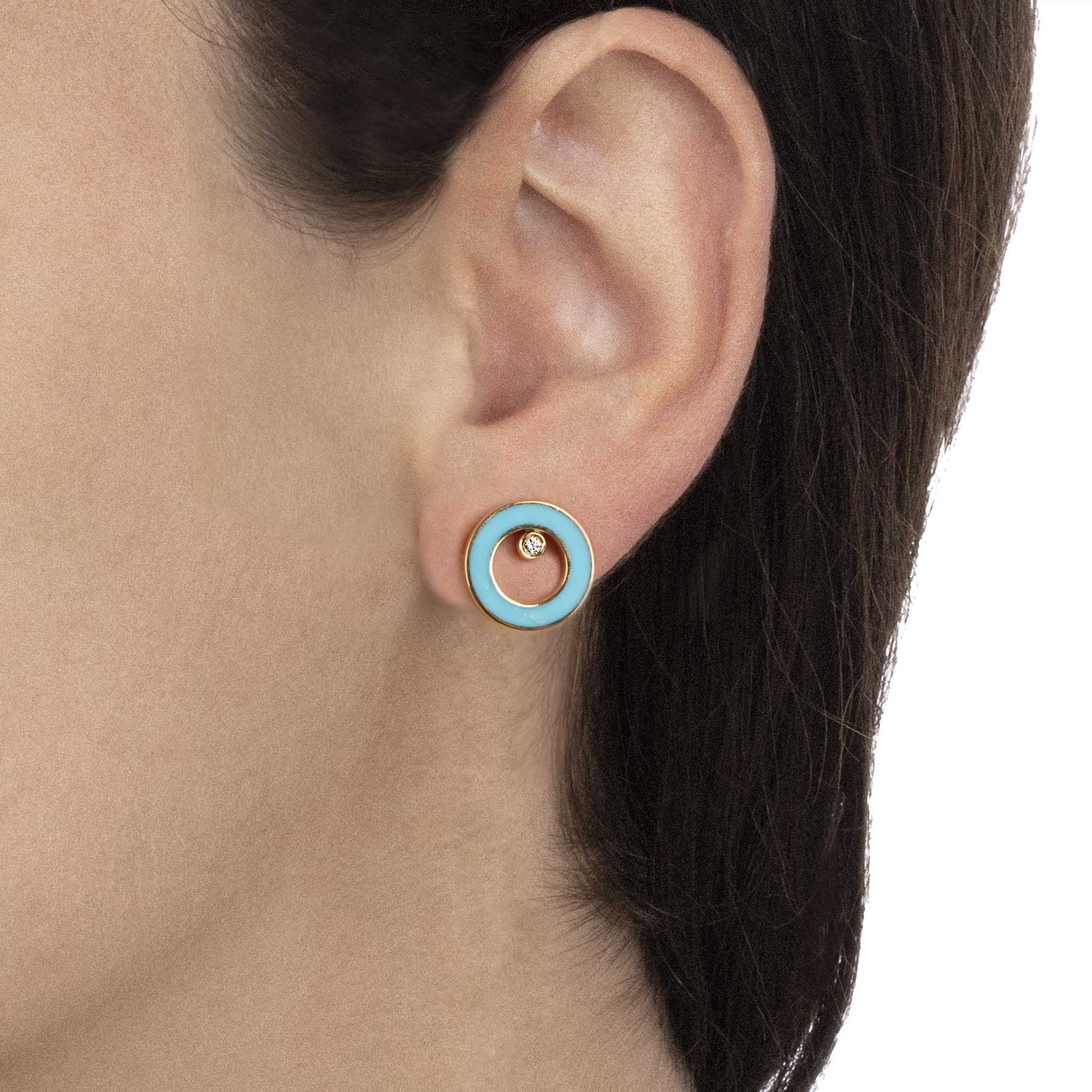 Essenza Earrings Turquoise And Diamonds