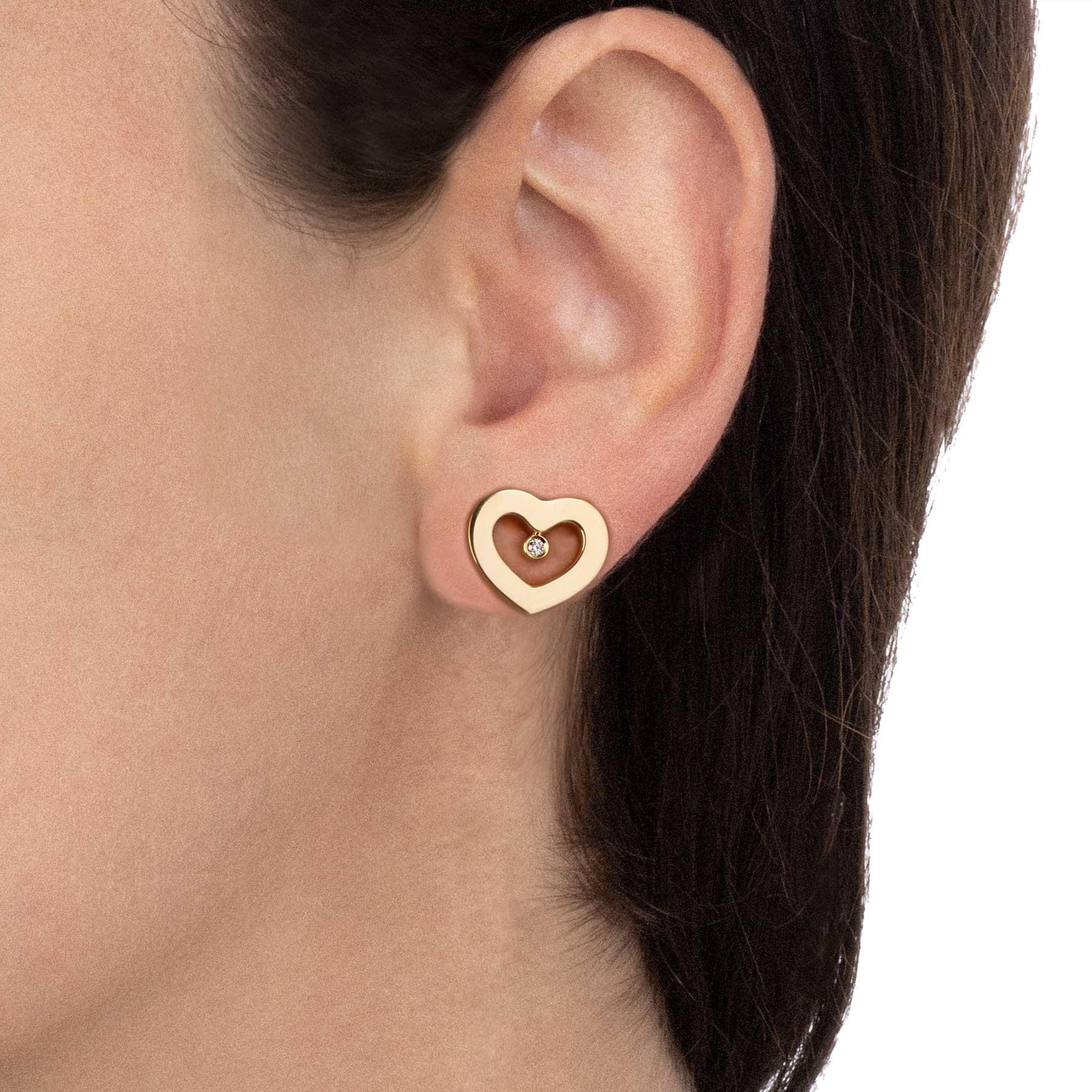 Armonia Earrings Polished Gold And Diamonds