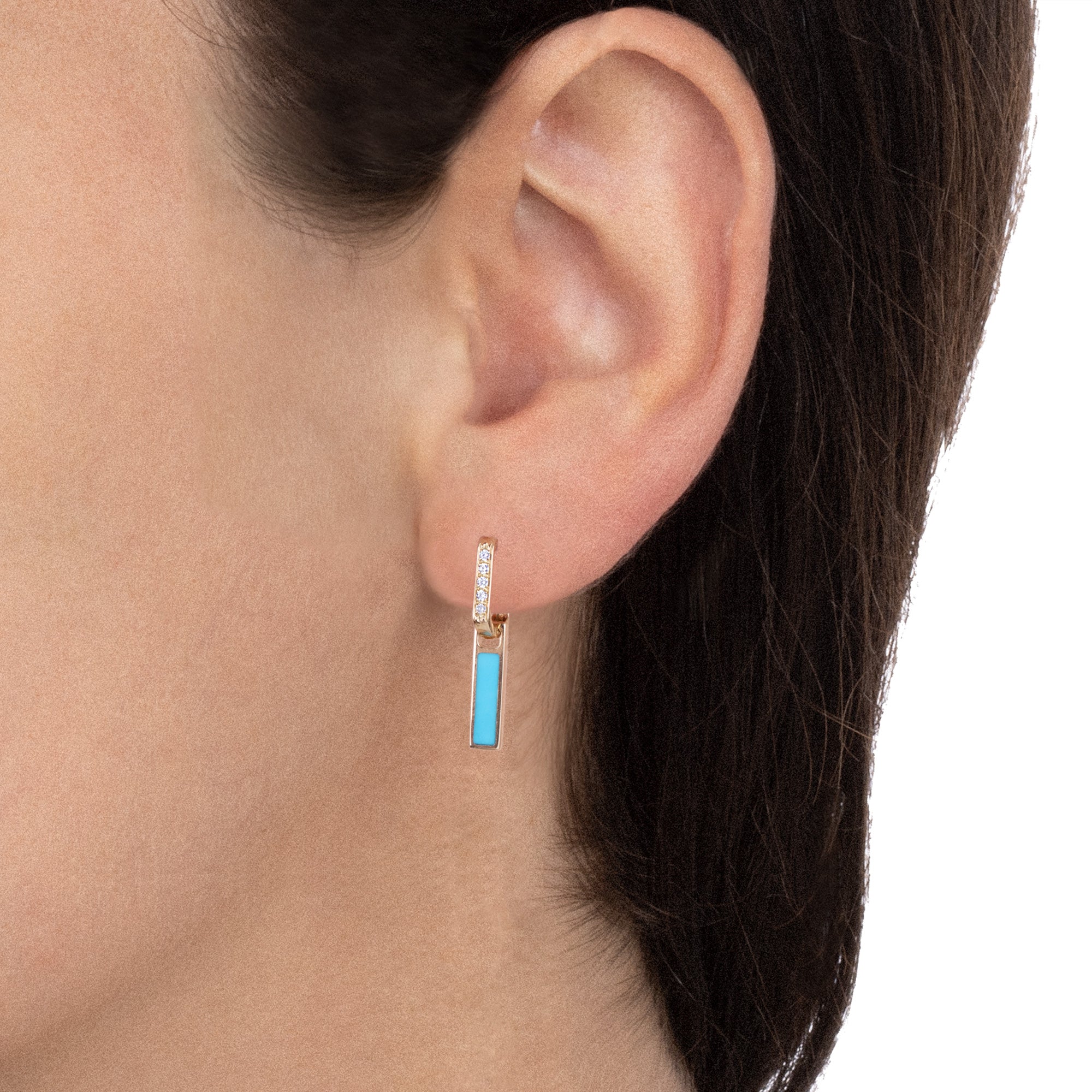 Unica Earrings Turquoise and Diamonds