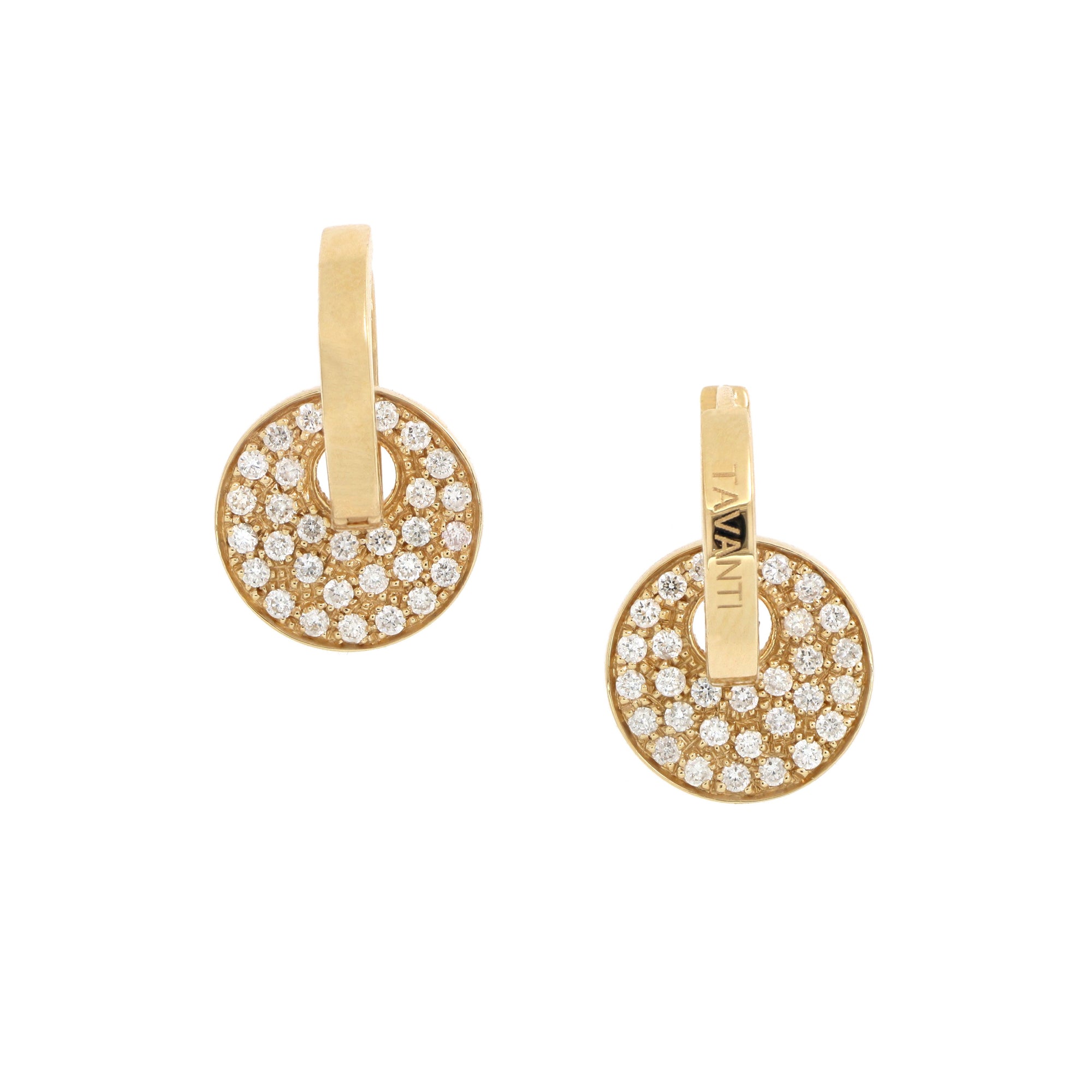 Giove Earrings Yellow Gold and Diamonds Pavé